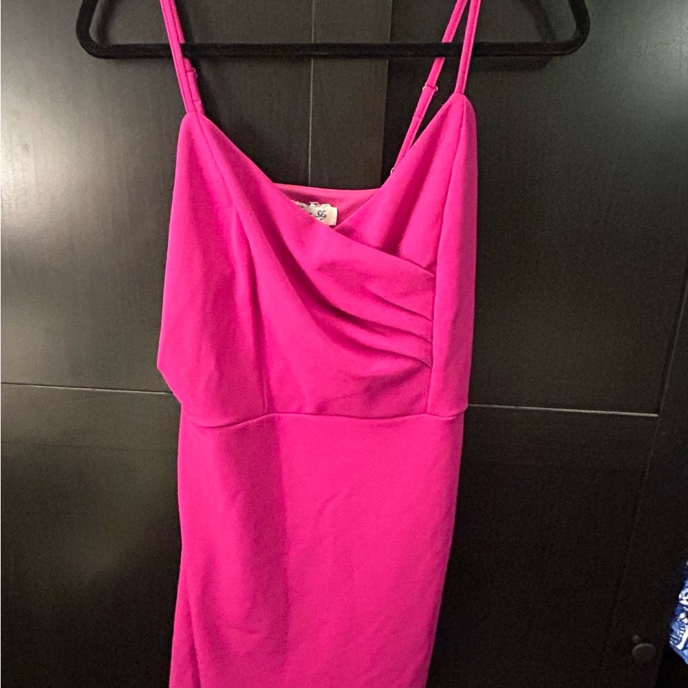 She + Sky Pink Ruched Sheath Dress NWOT